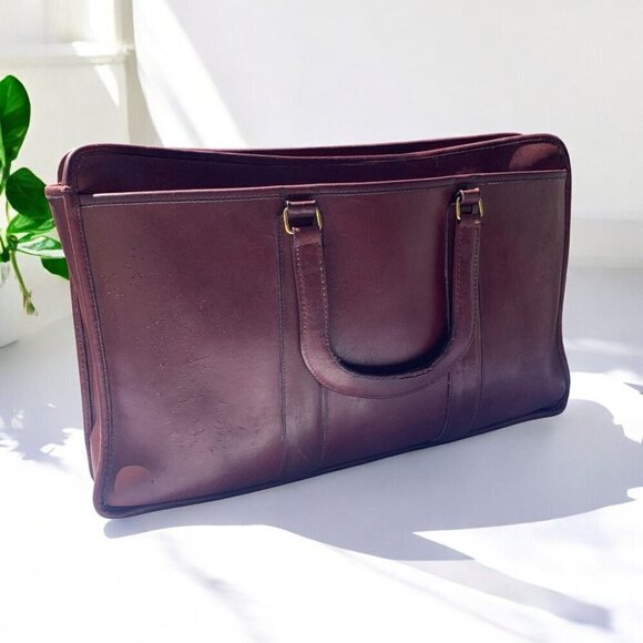 Coach Vintage Burgundy Leather Slim Satchel Large 1970s/80s Full Grain Cowhide - Picture 6 of 16